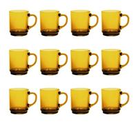 Duralex Versailles Glass Coffee Mugs - 260ml - Amber - Pack of 12