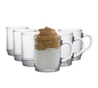 Duralex Versailles Glass Coffee Mugs Cups for Tea Hot Drinks 260ml Clear x12