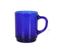 Duralex Versailles Tempered Glass Coffee Mugs 260ml - Saphir - Pack of 6 | Thermal Shock Resistant, Integrated Handle, Hot & Cold Drink Suitable, Microwave Safe, Freezer Safe, Dishwasher Safe