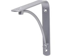 Duraline Matt Silver Wall Shelf Brackets Strong Curved Metal Shelf Brackets 20cm