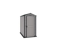 Duramax EverMore 5.7ft x 3.3ft Plastic Garden Shed - Fire-Retardant, All-Weather, Adobe & Grey, Floor Kit Included