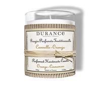 Durance Orange & Cinnamon Perfumed Handmade Candle 180g - Luxury Scented Candle with Glass Jar - 40hrs Long Burning Candle - Home Fragrance Aromatherapy Candle