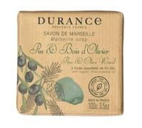 Durance Solid Marseille Soap With Organic Pine Essential Oil 100g - Enriched With Olive Oil & Red Rice Extract - Paraben-Free Solid Soap For All Skin Types