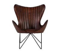Durango Brown Leather Butterfly Chair