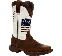 Durango Lady Women's Distressed Flag Embroidery Western Boot, Bay Brown and White, 6.5 UK