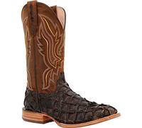 Durango Men's Exotic Pirarucu Skin Western Boot Broad Square Toe, Dark Brown Pirarucu, 7.5 UK