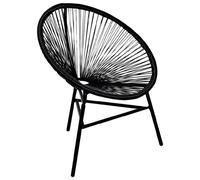 durant poly rattan garden moon chair in black