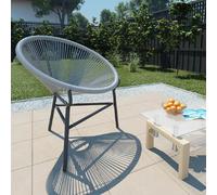 durant poly rattan garden moon chair in grey