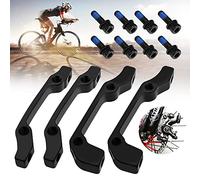 DURANTEY 4 Pcs Bike Disc Brake Adaptor Ultralight Disc Brake Mount Adaptor Front & Rear Bicycle Brake Mounting Bracket with Bolts Washers for 140/160/180 Rotor MTB BMX Road Bike Cycling