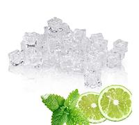DURANTEY 60 PCS Artificial Acrylic Ice Cubes Clear Diamonds Plastic Ice Cubes Fake Crushed Ice for Home Decoration Wedding Display Vase Fillers (20 * 20mm)