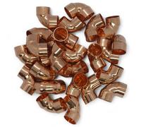 DURAPLAST UK 15mm End Feed Copper 90 Degree Equal Elbow Pack of 25