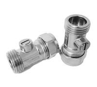Duraplast UK 2 x 15MM X 1/2 Male Iron Flat Faced Isolation Valve for tap Connector Flexi Pipes