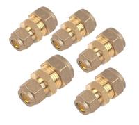 Duraplast UK™ 22mm - 15mm Brass Compression Reducer | Reducing Coupler Pipe Connectors for Copper Pipe | Reducing Coupling | 5 Pack | No Soldering Required | Leak-Free & Durable
