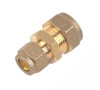 Duraplast UK™ 22mm - 15mm Brass Compression Reducer | Reducing Coupler Pipe Connectors for Copper Pipe | Reducing Coupling | 1 Pack | No Soldering Required | Leak-Free & Durable