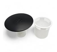 Duraplast UK™ 90mm Universal Shower Waste Replacement - Matt Black Finish Shower Plug Hole Cover with 115mm Diameter and Removable Hair Catcher - Fits Standard UK Shower Trays - Easy Installation
