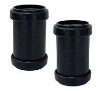 Duraplast UK Push Fit Waste Coupling has Strong & Durable - PVC Push Fit Waste Pipe Coupling 32mm is Made of Plastic with Ceramic Finish -Black (Pack of 2)