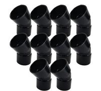Duraplast UK™ Solvent Waste 45° Obtuse Bend 40mm Double Socket (Exterior Diameter 43mm | 1 ½ Inch) Black | Heavy-Duty PVC Fitting | Leak-Free & Secure | Pack of 10 | for Plumbing & Drainage Systems
