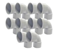 Duraplast UK™ Solvent Waste 90° Bend 40mm Double Socket (Exterior Diameter 43mm | 1 ½ Inch) White | Heavy-Duty PVC Fitting | Leak-Free & Secure | Pack of 10 | for Plumbing & Drainage Systems