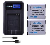 DuraPro 2 Packs 1250mAh DMW-BCM13 Battery + LCD USB Charger for Panasonic Lumix DC-TS7,DMC-FT5A, LZ40, TS5, TS6, TZ40, TZ41, TZ55, TZ60, ZS27, ZS30, ZS35, DMC-ZS40, DMC-ZS45, DMC-ZS50 Digital Cameras
