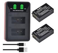 DuraPro 2Pcs 1200mAh EN-EL20 EN-EL20A Battery + LCD Dual USB Charger for Nikon Coolpix P950, Coolpix P1000, P1100,Coolpix A,DL24-500,1 AW1,1 J1,1 J2,1 J3,1 S1,1 V3 Cameras