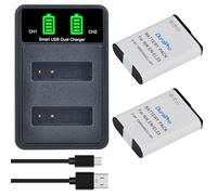 DuraPro 2Pcs 1850mAh EN-EL23 EN EL23 Battery + Dual USB Charger for Nikon Coolpix P600 COOLPIX S810c P610 P900 P610s B700 P900s Cameras