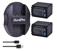 DuraPro 2Pcs 3900mAh VW-VBT380 VBT380 Battery + Micro Dual USB Charger for Panasonic VW-VBT380 VW-VBT190;HC-V180 V210 V250 V380 V500 V707 V727 V750 V770 VX870 VXF999 W850 WX970 Cameras
