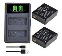 DuraPro 2Pcs DMW-BLE9 DMW-BLE9E DMW-BLG10 DMW-BLG10E Battery + Dual USB Charger for Panasonic Lumix DC LX100 II GX9 TZ200 TZ95 TZ90 DMW TZ100 TZ80 GF6 GX7 GX80 LX100 S6