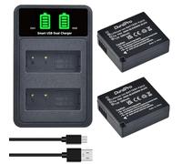 DuraPro 2Pcs DMW-BLG10 DMW BLG10 BLG10e BLE9 Battery + LED Built-in USB Dual Charger for Panasonic Lumix DMC-GF3, DMC-GF5, DMC-GF6, DMC-GX7, DMC-GX85, DMC-LX100, DMC-ZS60, DMC-ZS100 Digital Cameras