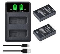 DuraPro 2Pcs EN-EL14 EN-EL14A Battery + LCD Dual USB Charger for Nikon Coolpix P7000, P7100, P7200, P7700, P7800, D5600, D5100, D5200, D5300, D5500, D3100, D3200, D3300, D3400, D3500 DF Cameras