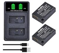 DuraPro 2Pcs LP-E17 Battery + LCD Dual USB Charger for Canon Rebel T8i, T7i, T6i, SL2, SL3, EOS RP, EOS R10, EOS R8, EOS R50, EOS 200D, 250D, 77D, 750D, 760D, 800D, 8000D Cameras