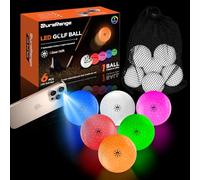 DURARANGE GlowShift Glow in The Dark Golf Balls - 7-Color Selectable LED Golf Ball, Light-Activated, Ultra Bright 3-LED Design - Novelty Night Golfing Accessories for Backyard & Club Play, 6 Pack