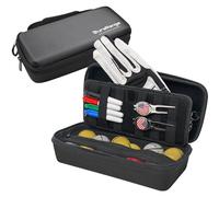 DURARANGE Golf Glove Holder Case with Glove Shaper - Portable Golf Accessories Organizer for Men & Women - Large Capacity for Balls, Tees, Markers - Ideal Gift - Black