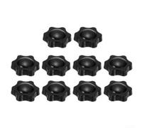 Durashmall 10 Pack M8 x 38mm Star Grip Clamping Nuts Knob Rust Resistant Plastic and Brass Handle Replacement for Umbrella Base and Garden Outdoor Furniture Black(10 units of one set)