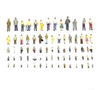 Durashmall 100PCS Assorted Seated Miniature Figures 1:75 1:87 1:100 Scale Painted ABS People for Sand Table Model Railway Diorama Architecture Display DIY Craft(1:87)