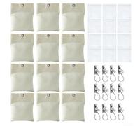 Durashmall 12 Pack Outdoor Curtain Weights 15oz Canvas Sandbags with Metal Clips and PE Liners for Gazebo Patio Tent Drapery Tablecloth Flag Stabilization in Windy Weather White
