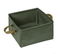 Durashmall 13L Collapsible Water Bucket Extra Thick 3 Layer PVC Folding Wash Basin Portable for Camping Hiking Fishing Outdoor Square Container Blue(Army Green)