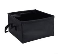 Durashmall 13L Collapsible Water Bucket Extra Thick 3 Layer PVC Folding Wash Basin Portable for Camping Hiking Fishing Outdoor Square Container Blue(Black)