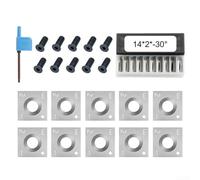 Durashmall 14mm Square Carbide Inserts Cutter Set for Lathe Turning and Woodworking Includes 10 Blades with Screws and Wrench Solid Carbide Material Four Edges 30 Degree Cutting Ang