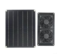 Durashmall 15W Monocrystalline Solar Panel Kit with IPX7 Waterproof Case Fans for Outdoor Greenhouse Ventilation Sustainable Energy Solution Black 33.5 x 27 cm