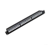 Durashmall 1U 24 Port Unshielded Network Patch Panel 19 Inch Rack Mount Cold Rolled Steel with Rear Cable Management and Removable Labels for Server Room Data Center