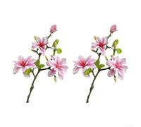 Durashmall 2 Pack Artificial Magnolia Flowers 40cm Silk Fake Magnolia Branches with Gradient Petals Flexible Stems for Home Decoration Hotel Garden Landscape Arrangement Purple and(Purple)