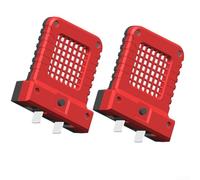 Durashmall 2 Pack LED Work Light 14W High Output Flood Lamp Adjustable Socket,for 20V 21V Power Tool Battery, for Multiple Brands Portable Inspection Camping Lantern Jobsite Lighting R(red 2PCS)