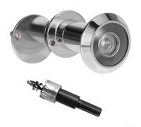 Durashmall 200 Degree Wide Angle Door Viewer Peephole with Adjustable Length for 50mm to 75mm Doors Zinc Alloy Construction and Privacy Screen for Home Security Easy Installation(chrome-plated)