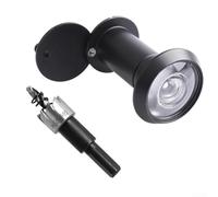Durashmall 200 Degree Wide Angle Door Viewer Peephole with Adjustable Length for 50mm to 75mm Doors Zinc Alloy Construction and Privacy Screen for Home Security Easy Installation(Black)