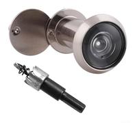 Durashmall 200 Degree Wide Angle Door Viewer Peephole with Adjustable Length for 50mm to 75mm Doors Zinc Alloy Construction and Privacy Screen for Home Security Easy Installation(Nickel drawing)