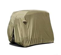 Durashmall 210D Oxford Waterproof Golf Cart Cover for 2 Passenger Carts with Rear Entry and Elastic Hem Yellow Dust Snow Sun Protection