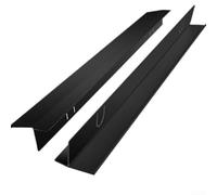 Durashmall 2Pcs Retractable Stove Gap Covers Heat Resistant Stainless Steel Adjustable Kitchen Counter Gap Filler Guard for Cooktop Range Protector Black No Tools Required Easy Clea(Black)