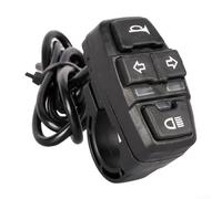 Durashmall 3 in 1 Motorcycle Handlebar Control Switch for Headlight Turn Signal and 48V Electric Bike Scooter 22mm Bar IPX4 Waterproof Black with 1000mm Wire(Three in one switch)
