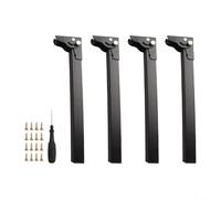 Durashmall 4 Pack Adjustable Folding Table Legs with Self-Locking Hinge, Sturdy Aluminum Alloy Metal Supports,for DIY Coffee Side Camping Tables TV Stands, 90° to 0° Angle, Black, 30cm