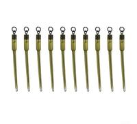 Durashmall 5/10pcs PVA Solid Bag Stems for Carp Fishing, Quick Change Sleeves with Size 8 Ring Swivel, ABS and Alloy Copper Tidy Stem Tails Rig Accessories, Green(10pcs)